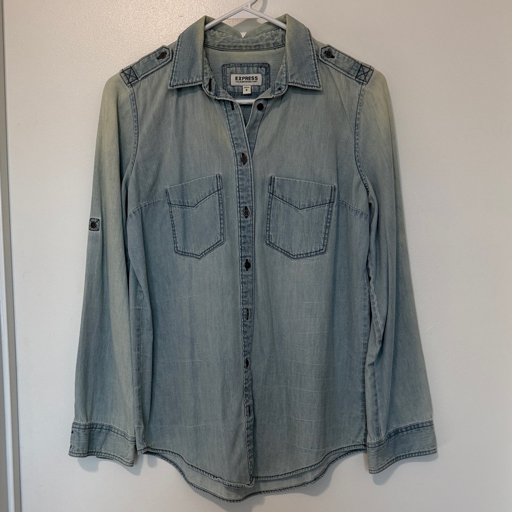 Express Light Blue Denim Shirt